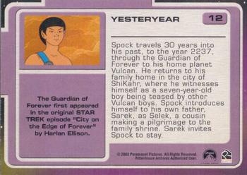 2003 Rittenhouse Star Trek: The Complete Star Trek: Animated Adventures  #12 Spock travels 30 years into his past, to the y Back