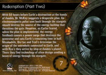 2004 Rittenhouse Stargate SG-1 Season 6 #7 With 54 hours before Earth's destruction at th Back