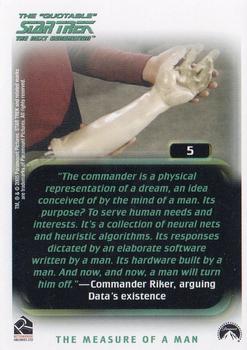 2005 Rittenhouse The Quotable Star Trek: The Next Generation #5 The Game Back