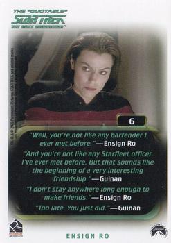 2005 Rittenhouse The Quotable Star Trek: The Next Generation #6 Encounter at Farpoint, Part I Back