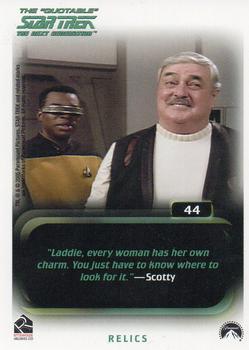 2005 Rittenhouse The Quotable Star Trek: The Next Generation #44 Angel One Back
