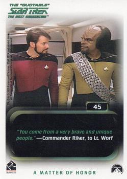 2005 Rittenhouse The Quotable Star Trek: The Next Generation #45 The Drumhead Back
