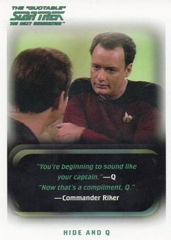 2005 Rittenhouse The Quotable Star Trek: The Next Generation #64 Hide and Q Front