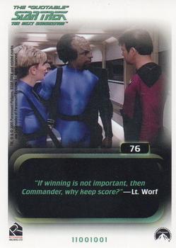 2005 Rittenhouse The Quotable Star Trek: The Next Generation #76 Parallels Back