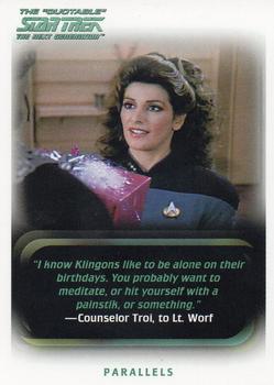 2005 Rittenhouse The Quotable Star Trek: The Next Generation #76 Parallels Front