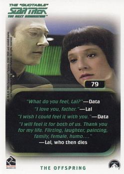 2005 Rittenhouse The Quotable Star Trek: The Next Generation #79 The Emissary Back