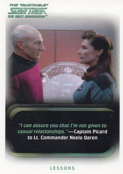 2005 Rittenhouse The Quotable Star Trek: The Next Generation #81 Lessons Front