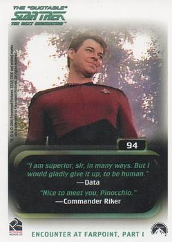 2005 Rittenhouse The Quotable Star Trek: The Next Generation #94 Power Play Back
