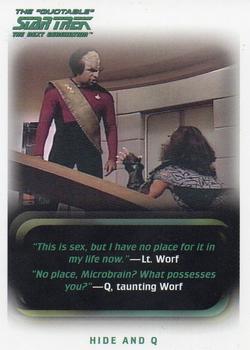 2005 Rittenhouse The Quotable Star Trek: The Next Generation #99 Hide and Q Front