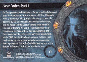 2006 Rittenhouse Stargate SG-1 Season 8 #6 As Thor pursues the Replicators, Carter is su Back