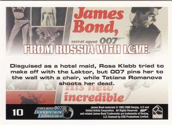 2006 Rittenhouse James Bond Dangerous Liaisons #10 Disguised as a hotel maid, Rosa Klebb tried t Back