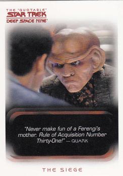 2007 Rittenhouse The Quotable Star Trek Deep Space Nine #18 The Siege / Cardassians Front