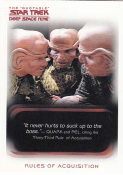 2007 Rittenhouse The Quotable Star Trek Deep Space Nine #20 Rules of Acquisition Front
