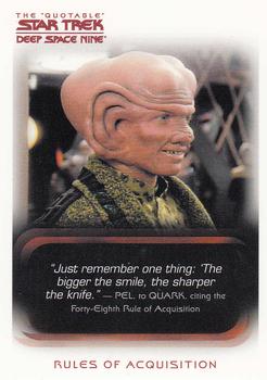 2007 Rittenhouse The Quotable Star Trek Deep Space Nine #21 Rules of Acquisition Front