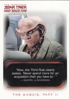 2007 Rittenhouse The Quotable Star Trek Deep Space Nine #32 The Maquis, Part II / The Wire Front