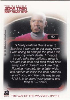 2007 Rittenhouse The Quotable Star Trek Deep Space Nine #50 The Way of the Warrior, Part II Back