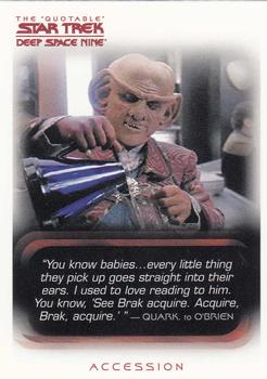 2007 Rittenhouse The Quotable Star Trek Deep Space Nine #63 Accession / Rules of Engagement Front