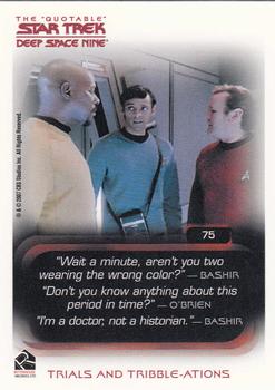 2007 Rittenhouse The Quotable Star Trek Deep Space Nine #75 Trials and Tribble-ations Back