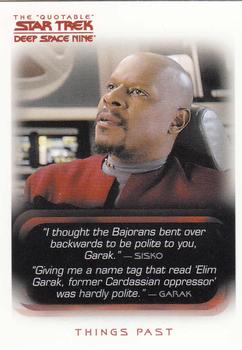 2007 Rittenhouse The Quotable Star Trek Deep Space Nine #76 Things Past / The Ascent Front