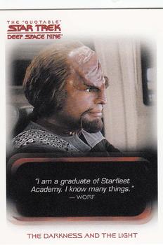 2007 Rittenhouse The Quotable Star Trek Deep Space Nine #78 The Darkness and the Light / For the Uniform Front