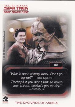2007 Rittenhouse The Quotable Star Trek Deep Space Nine #89 Favor the Bold / The Sacrifice of Angels Back