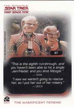 2007 Rittenhouse The Quotable Star Trek Deep Space Nine #97 The Magnificent Ferengi Back