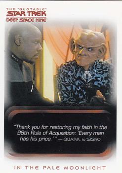 2007 Rittenhouse The Quotable Star Trek Deep Space Nine #99 In the Pale Moonlight Front