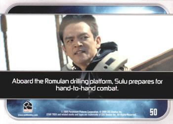 2009 Rittenhouse Star Trek Movie Cards #50 Aboard the Romulan drilling platform, Sulu pre Back