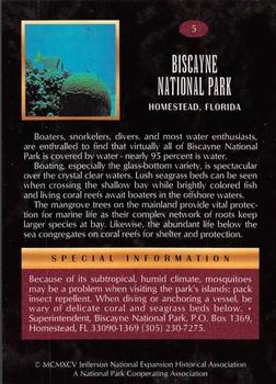 1995 National Parks Collection 1st Edition #5 Biscayne National Park Back