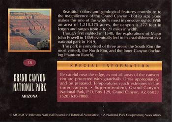 1995 National Parks Collection 1st Edition #38 Grand Canyon National Park Back