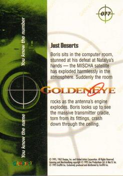 1995 Graffiti James Bond: GoldenEye #77 Just Deserts Back