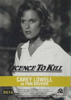 2003 Rittenhouse The Women of James Bond in Motion - Bond Girls Are Forever #BG16 Carey Lowell as Pam Bouvier Back