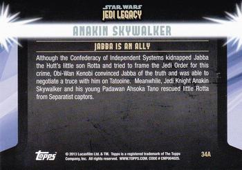 2013 Topps Star Wars: Jedi Legacy #34A The Jabba Factor / Jabba is an ally Back