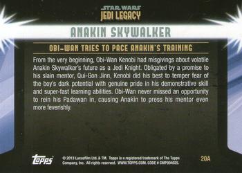 2013 Topps Star Wars: Jedi Legacy - Blue Foil #20A Fear of Potential / Obi-Wan tries to pace Anakin's training Back