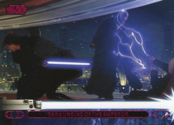 2013 Topps Star Wars: Jedi Legacy - Magenta Foil #42A Dark urging of the Emperor / Attacks Mace Windu Front