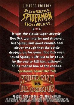 1995 Fleer Ultra Spider-Man - HoloBlast #2 Spider-Man vs. Dr. Octopus Back