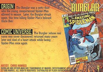 1995 Fleer Ultra Spider-Man - Gold Foil Signature Series #9 Burglar Back