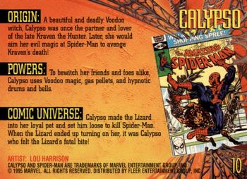 1995 Fleer Ultra Spider-Man - Gold Foil Signature Series #10 Calypso Back