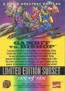 1994 Ultra X-Men - X-Men's Greatest Battles #6 Gambit vs. Bishop Back