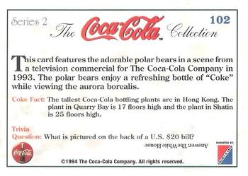 1994 Collect-A-Card Coca-Cola Collection Series 2 #102 Polar bears - 1993 Back