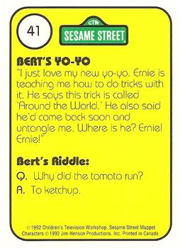 1992 Idolmaker Sesame Street #41 Y Bert with a Yo-yo Back