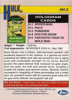 1991 Impel Marvel Universe II - Holograms #H-2 Hulk Back