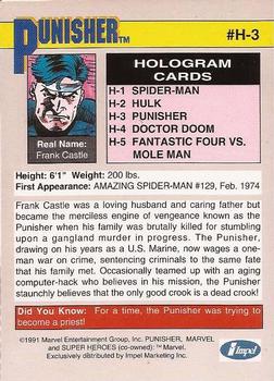 1991 Impel Marvel Universe II - Holograms #H-3 Punisher Back