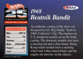 1993 Maxx Hot Wheels 25th Anniversary #1 1968 Beatnik Bandit Back
