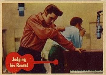 1956 Topps Elvis Presley (Bubbles, R710-1) #15 Judging His Record Front