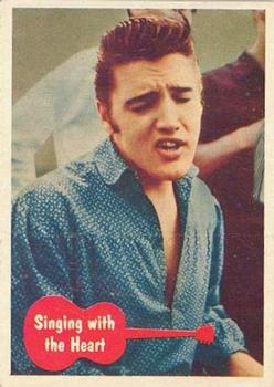 1956 Topps Elvis Presley (Bubbles, R710-1) #8 Singing with the Heart Front