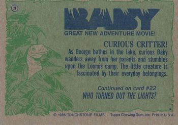 1985 Topps Baby #21 Curious Critter! Back