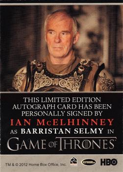 2012 Rittenhouse Game of Thrones Season 1 - Autographs Bordered #NNO Ian McElhinney Back