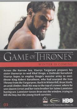 2012 Rittenhouse Game of Thrones Season 1 - Foil #03 Across the Narrow Sea, Viserys Targaryen prepares Back
