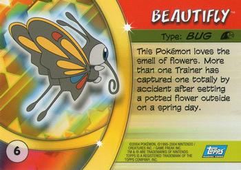 2004 Topps Pokemon Advanced Challenge #6 Beautifly Back